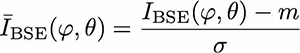 Equation for normalized master pattern intensity