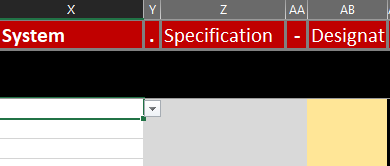 Screenshot of System in Excel tool