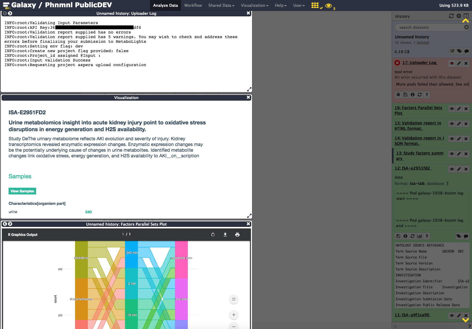 visualize workflow output and validation report