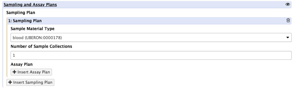 set sample type and total number of collection