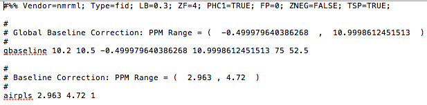 NMR processing macro